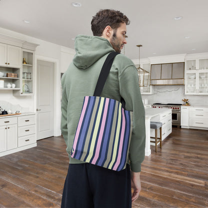 Earthy Stripes Canvas Tote Bag
