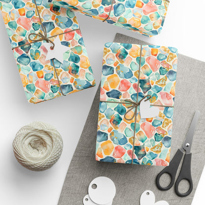 Ocean Pebble Drift  Wrapping Paper