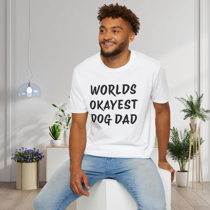 Worlds Okayest Dog Dad Adult T-shirt