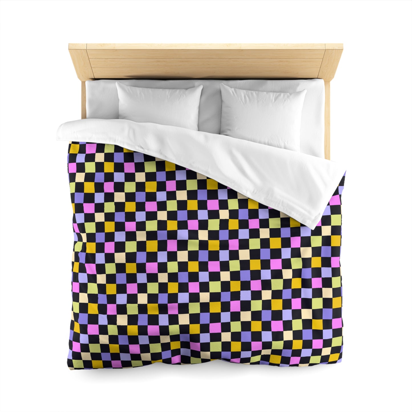 Joyful Checkerboard Microfiber Duvet Cover