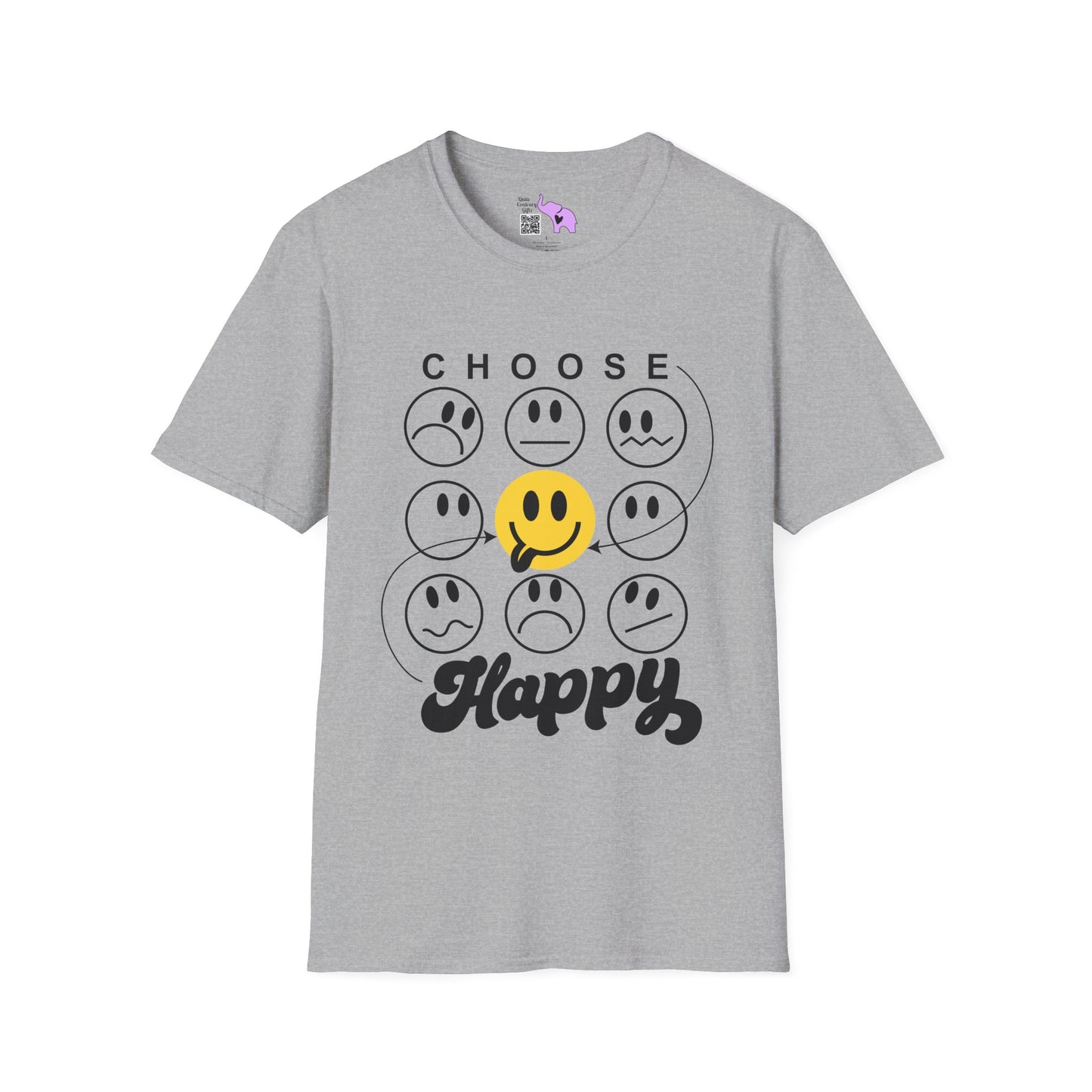 Choose Happy Smiley Faces Adult T-shirt