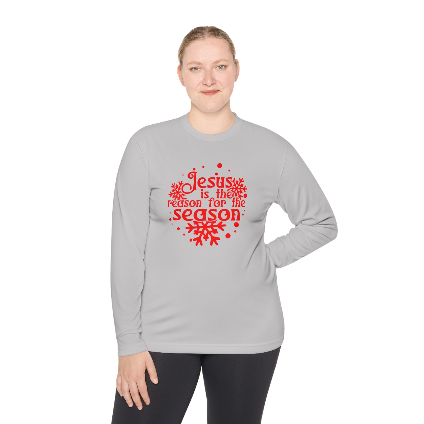 Jesus Is The Reason For The Season Snowflake Adult Long Sleeve Tee