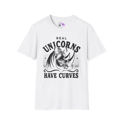 Real Unicorns Have Curves (Rhino) Adult T-shirt