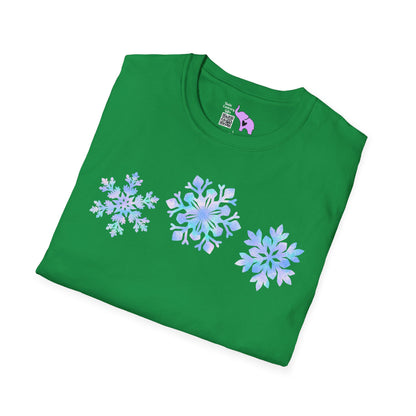 Bluish Snowflakes Adult T-shirt