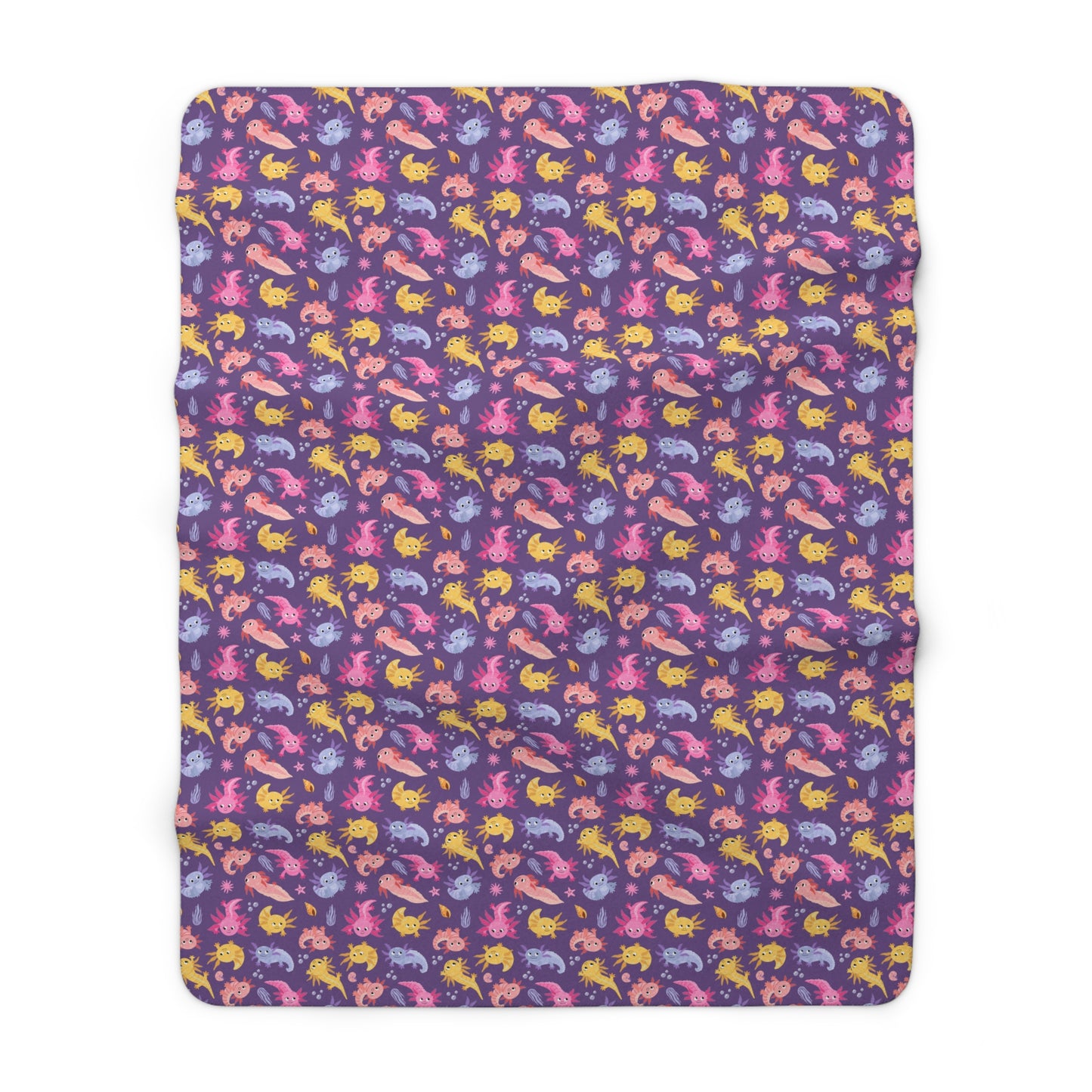 Axolotl Adventures Sherpa Fleece Blanket