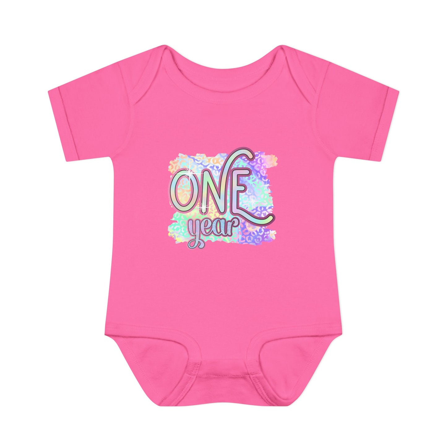 Pastel Wild One Milestone Baby Bodysuit-One Year