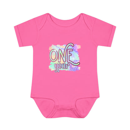 Pastel Wild One Milestone Baby Bodysuit-One Year