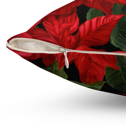 Crimson Noel Throw Pillow