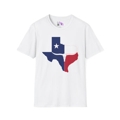 Texas Flag w/Longhorn Adult T-shirt