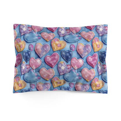 Color Pop Stitched Hearts Basic Bedding Set