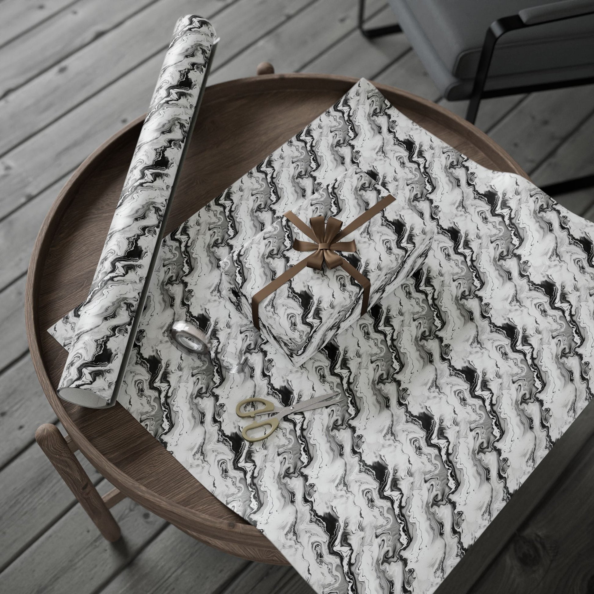 Frost Veil Marble Wrapping Paper