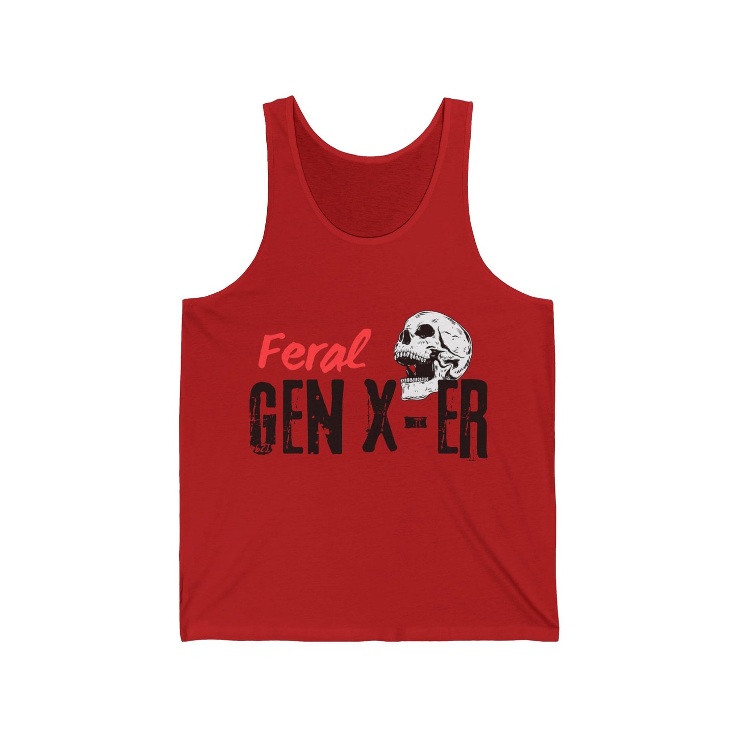 Feral GenXer w/Skull Unisex Jersey Tank