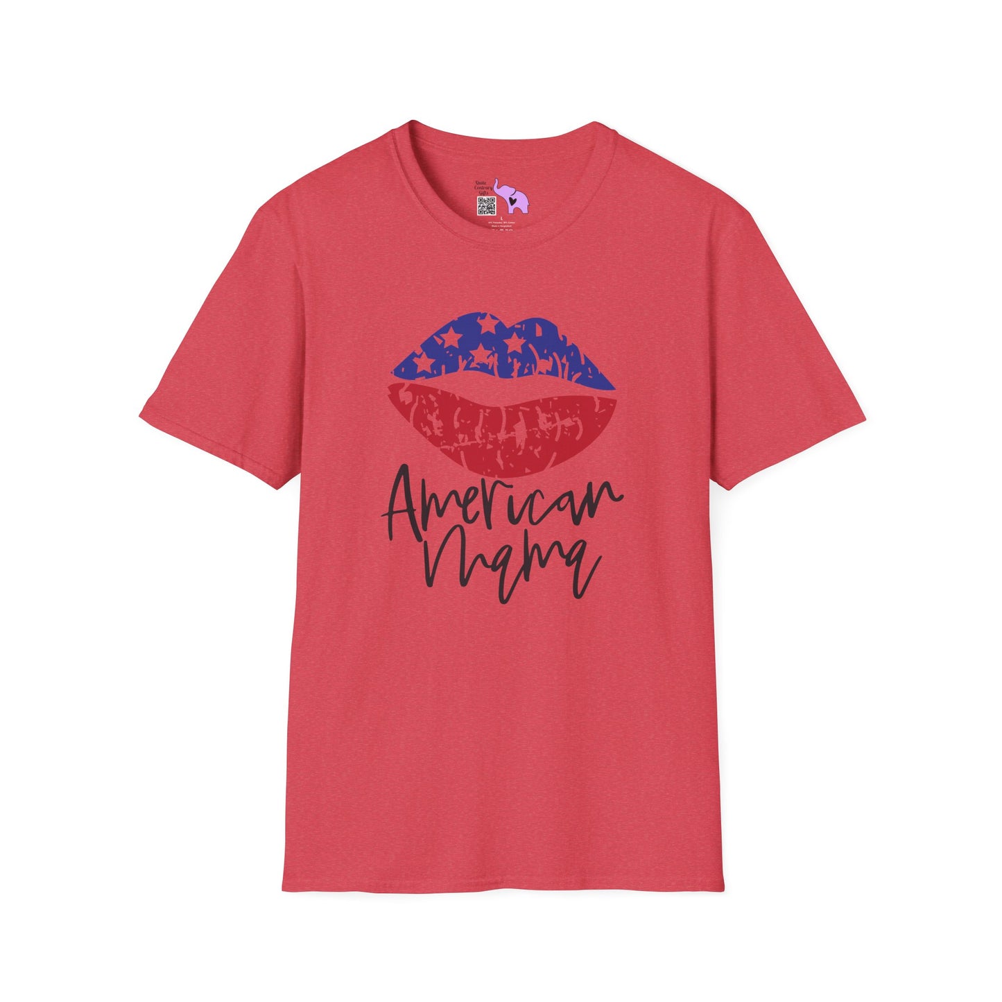 American Mama (Grunge Lips) Adult T-shirt