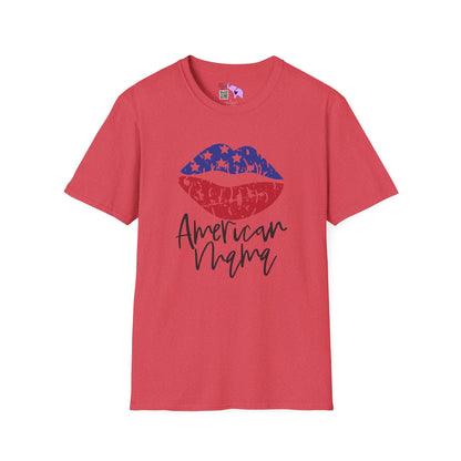 American Mama (Grunge Lips) Adult T-shirt