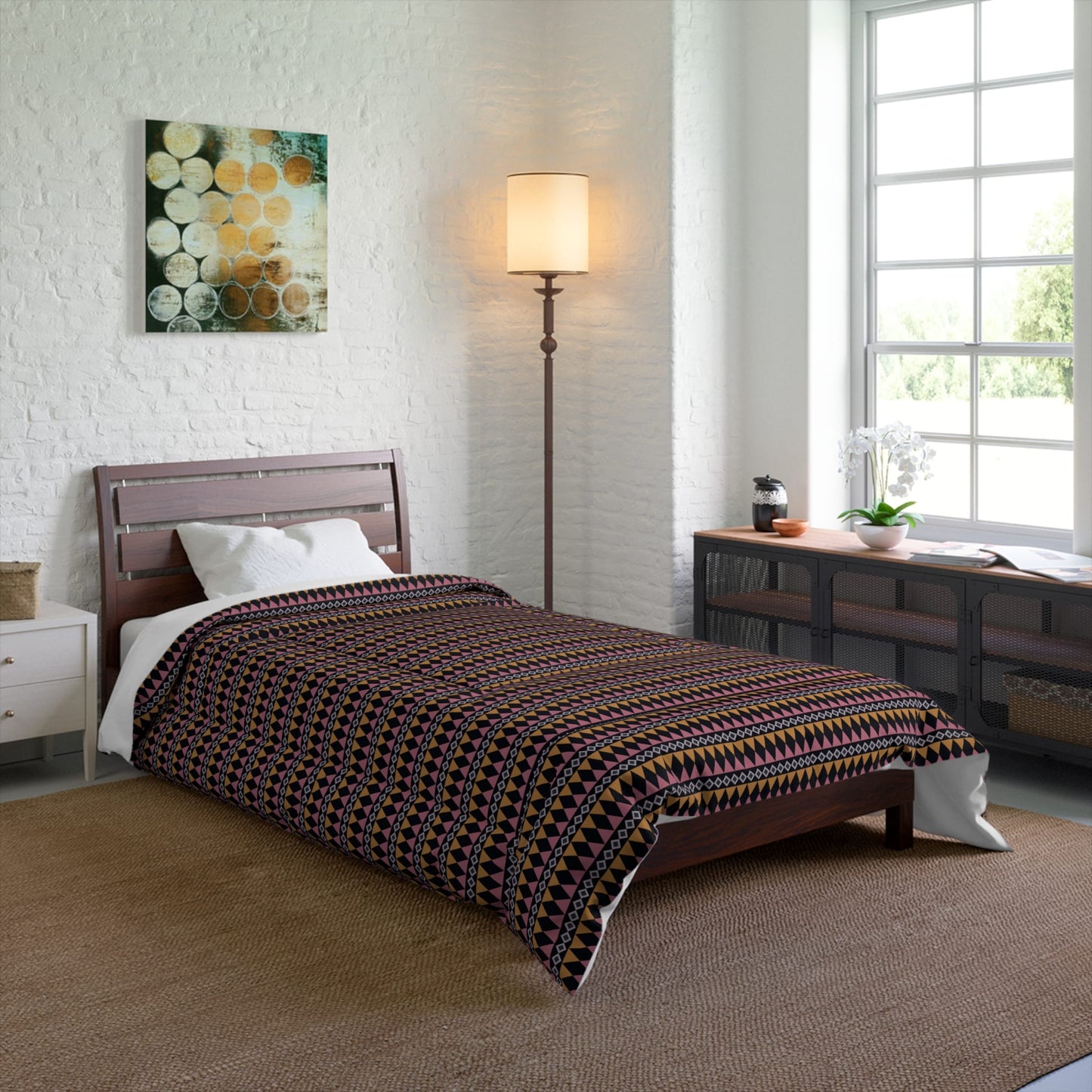 Midnight Clay Cairn Stripes Comforter
