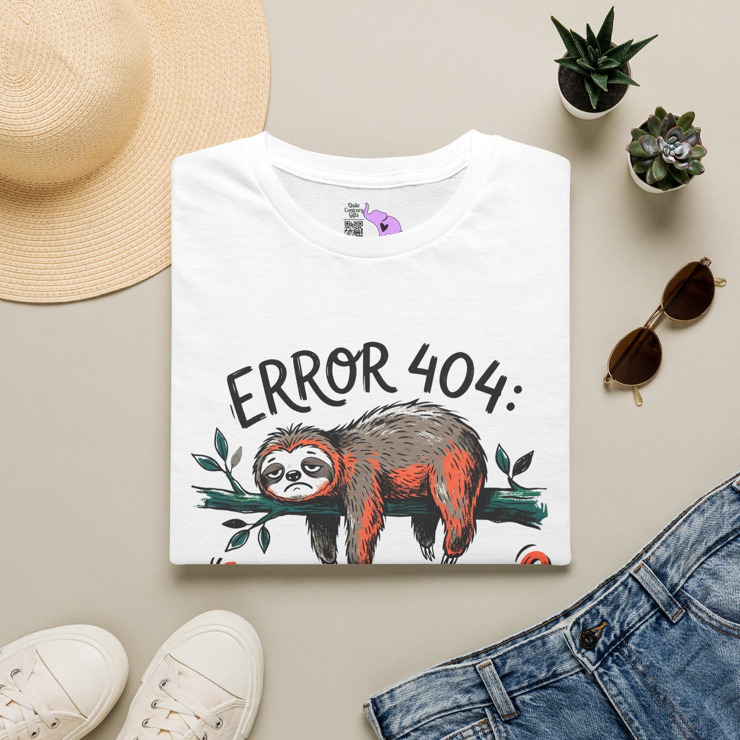 ""Error 404: Motivation Not Found (Sloth on Branch) Adult T-shirt