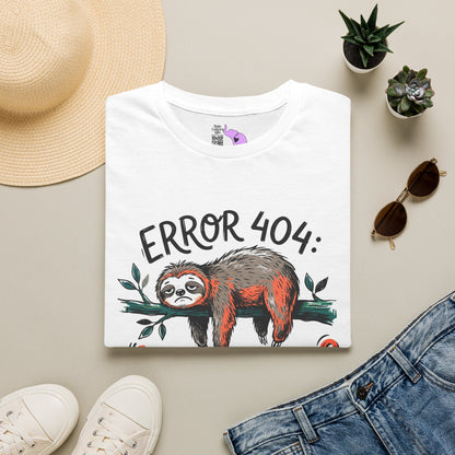 ""Error 404: Motivation Not Found (Sloth on Branch) Adult T-shirt