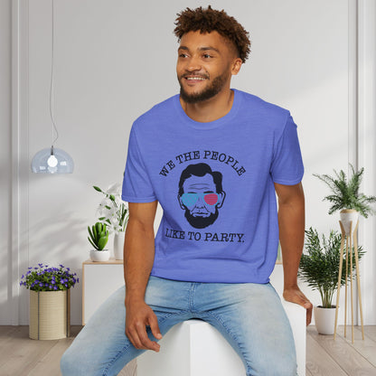 We The People Like To Party (Abraham Lincoln) Adult T-shirt