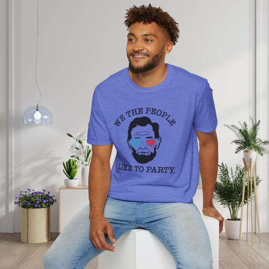 We The People Like To Party (Abraham Lincoln) Adult T-shirt