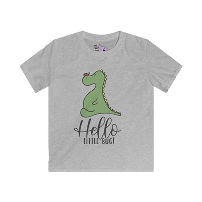 Hello Little Bug (Dinosaur) Kids Softstyle Tee
