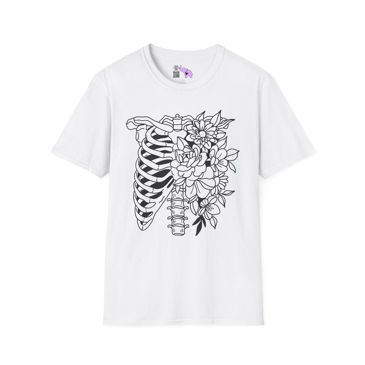 Floral Ribcage Adult T-shirt