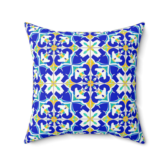 Blue Horizon Mosaic Throw Pillow