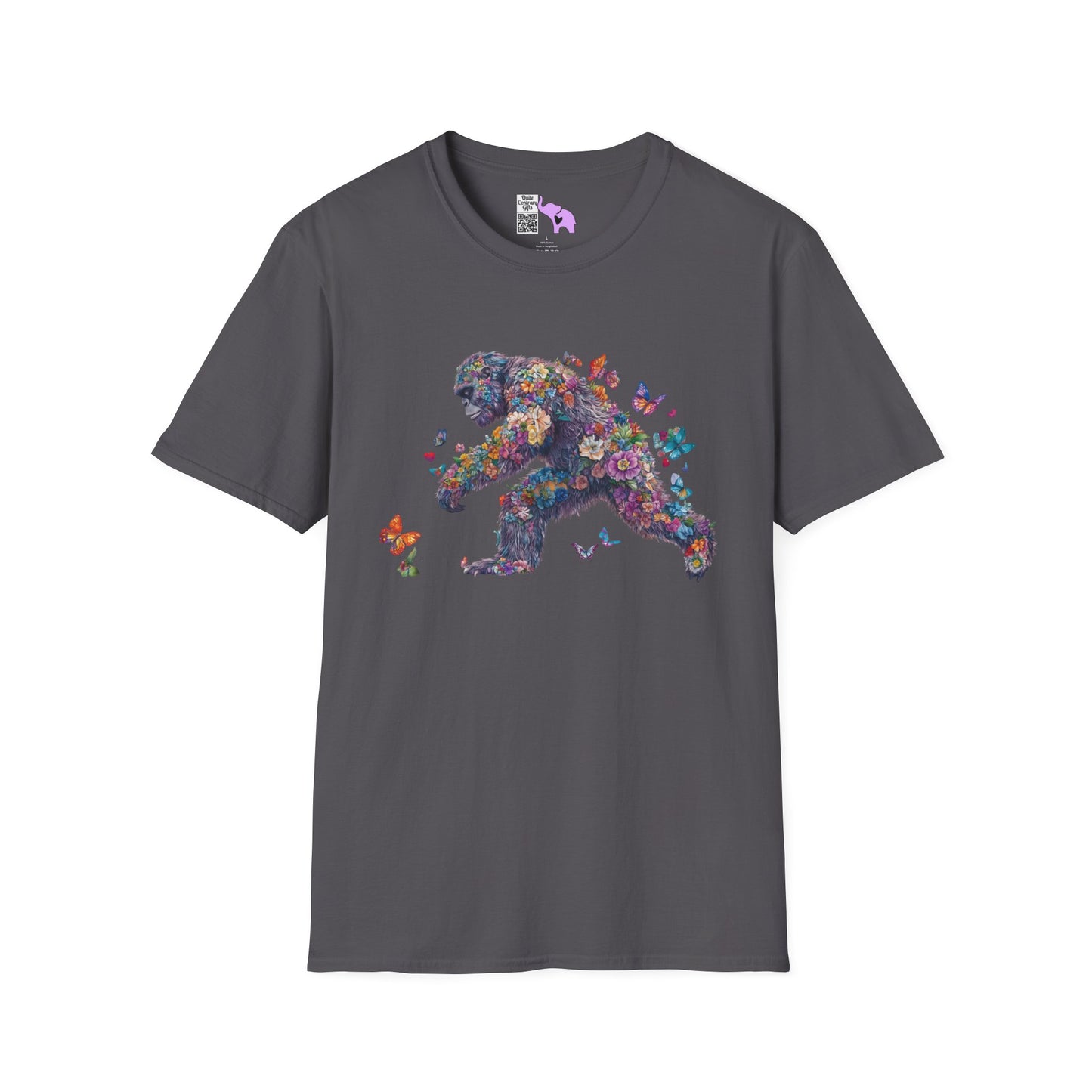 Flowers & Butterflies Bigfoot Adult T-shirt