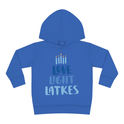 Hanukkah Love Light Latkes Toddler Pullover Fleece Hoodie