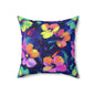Watercolor Flowers Throw Pillow