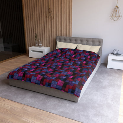 Velvet Mosaic Print Microfiber Duvet Cover