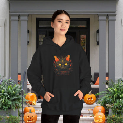 Creepy Black Cat 2 Heavy Blend™ Hooded Sweatshirt
