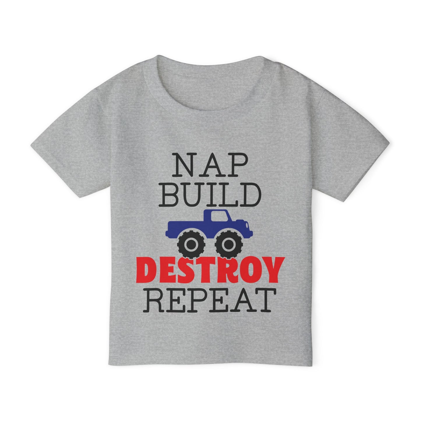 Nap Build Destroy Repeat Heavy Cotton™ Toddler T-shirt
