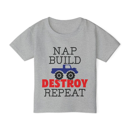 Nap Build Destroy Repeat Heavy Cotton™ Toddler T-shirt