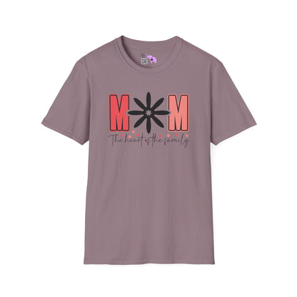 Mom The Heart Of The Family Adult T-shirt