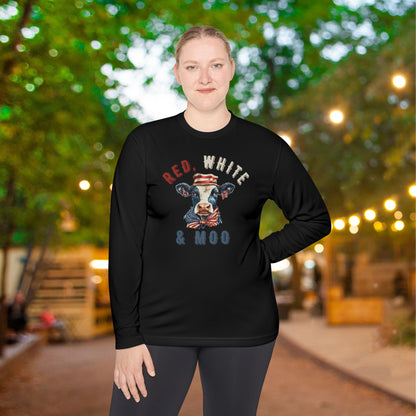 Red, White, & Moo Adult Long Sleeve Tee