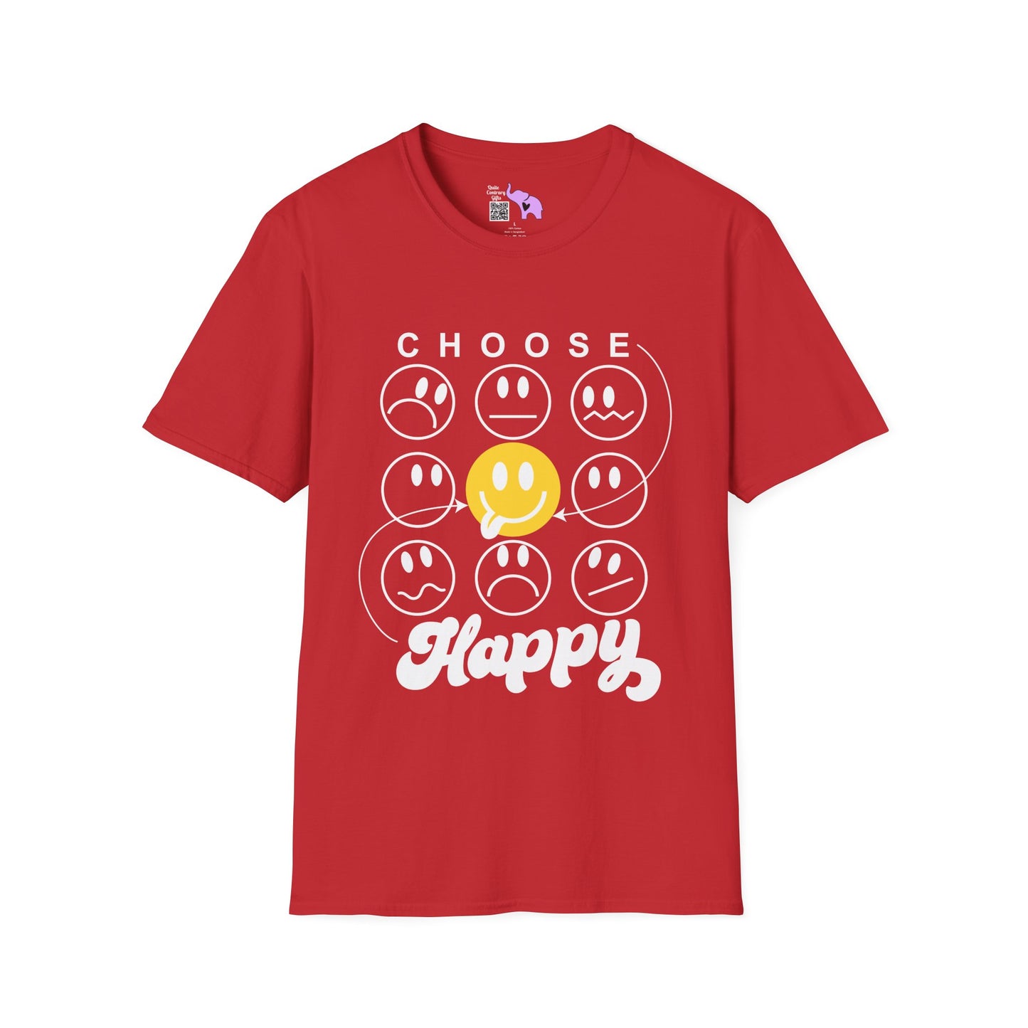 Choose Happy Smiley Faces Adult T-shirt