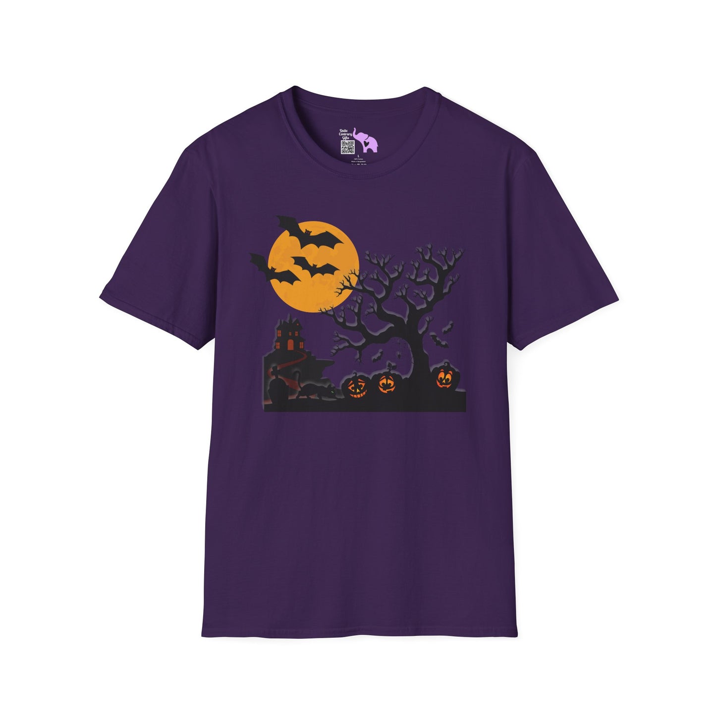 Spooky House & Graveyard Adult T-shirt