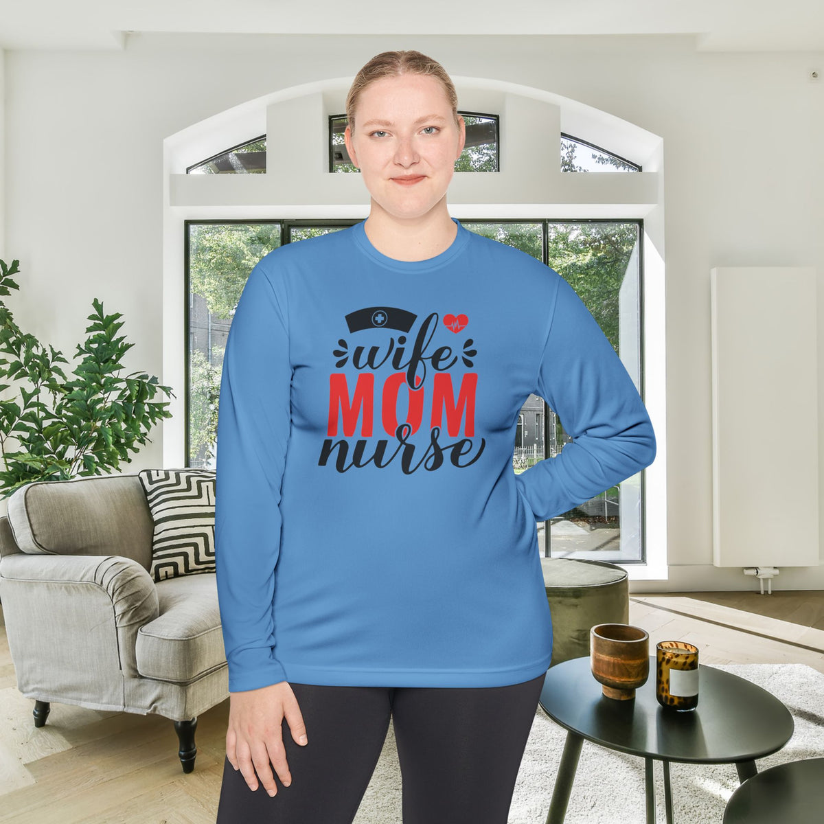 Wife Mom Nurse Adult Long Sleeve Tee