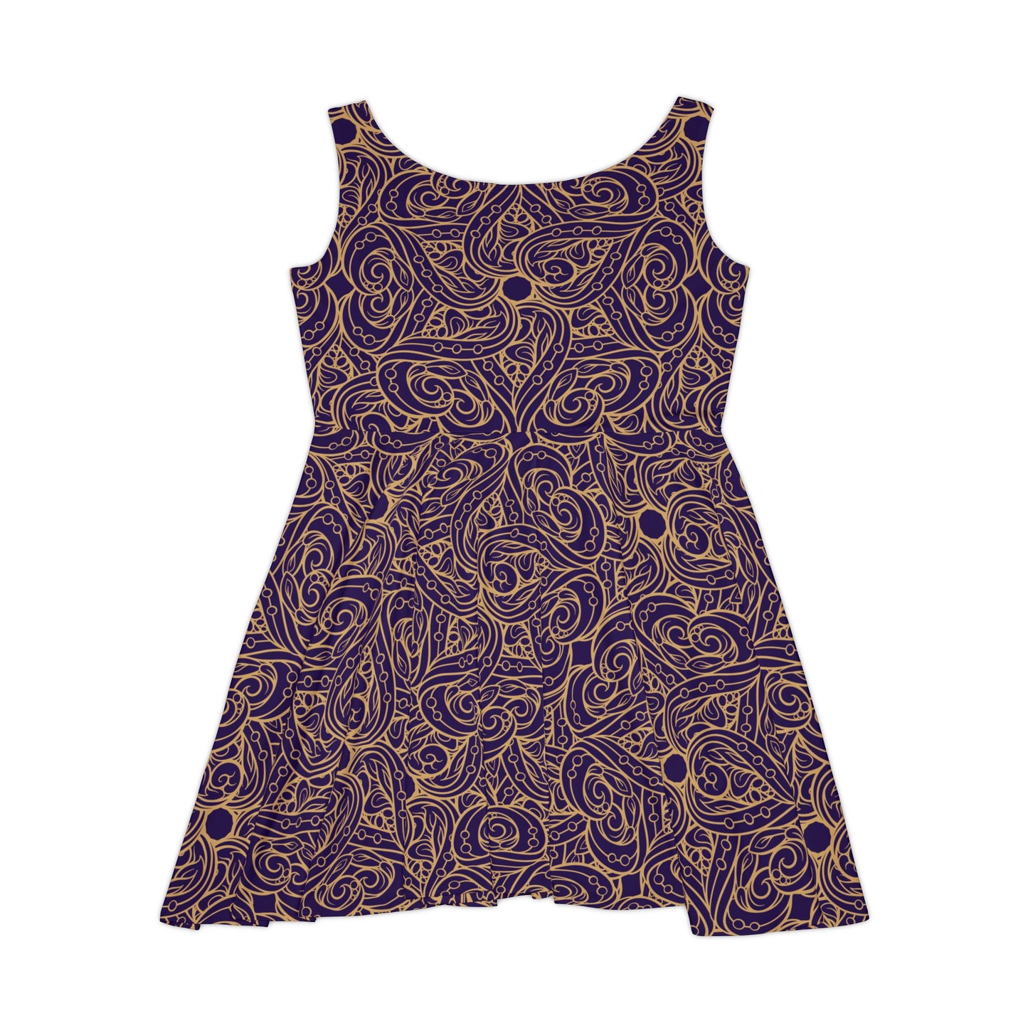 Golden Amethyst Radiance Mandala Women's Skater Dress