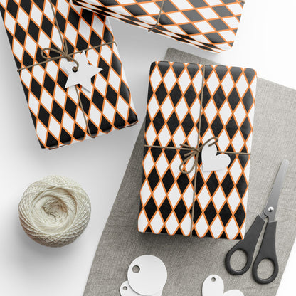 Midnight Ember Harlequin Wrapping Paper