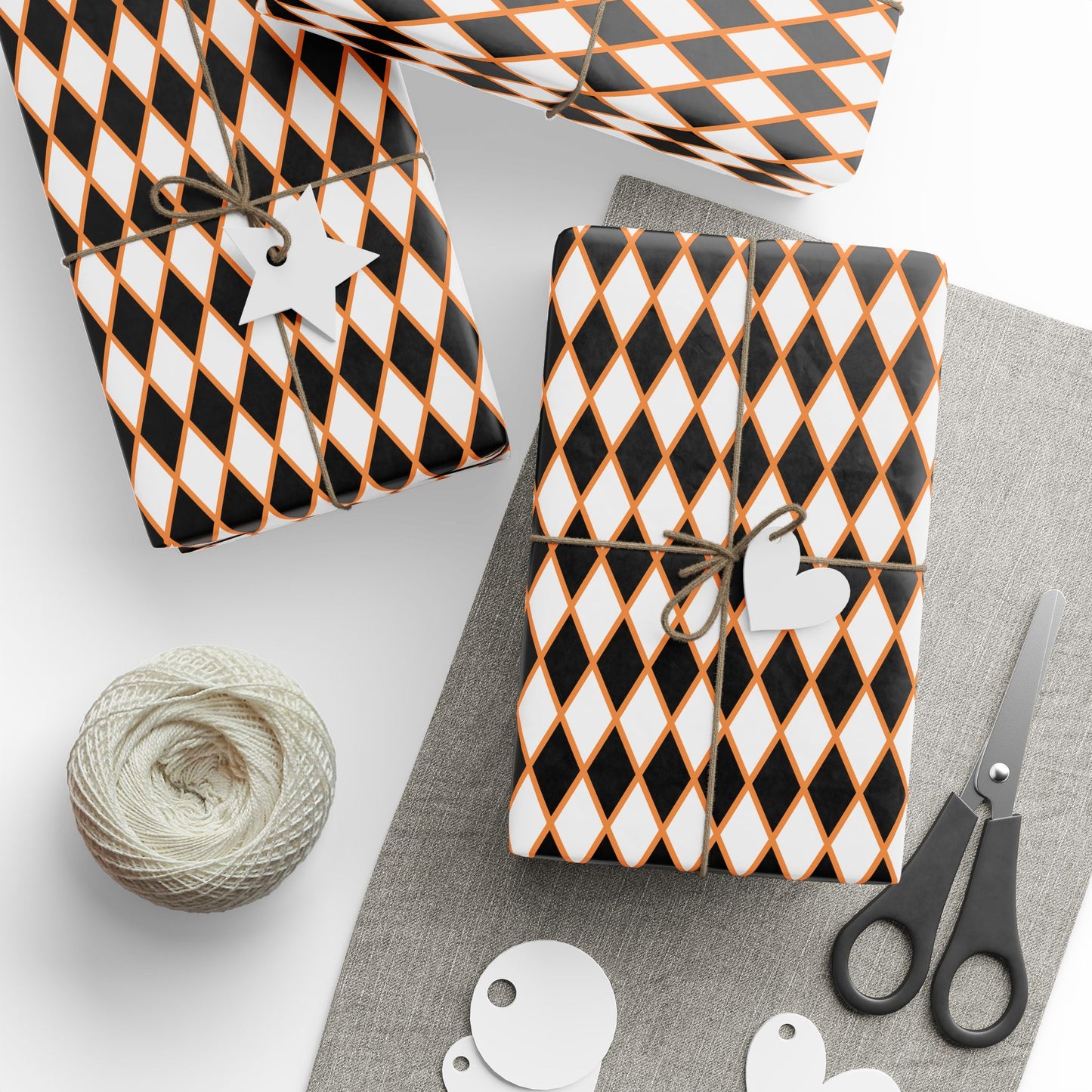 Midnight Ember Harlequin Wrapping Paper