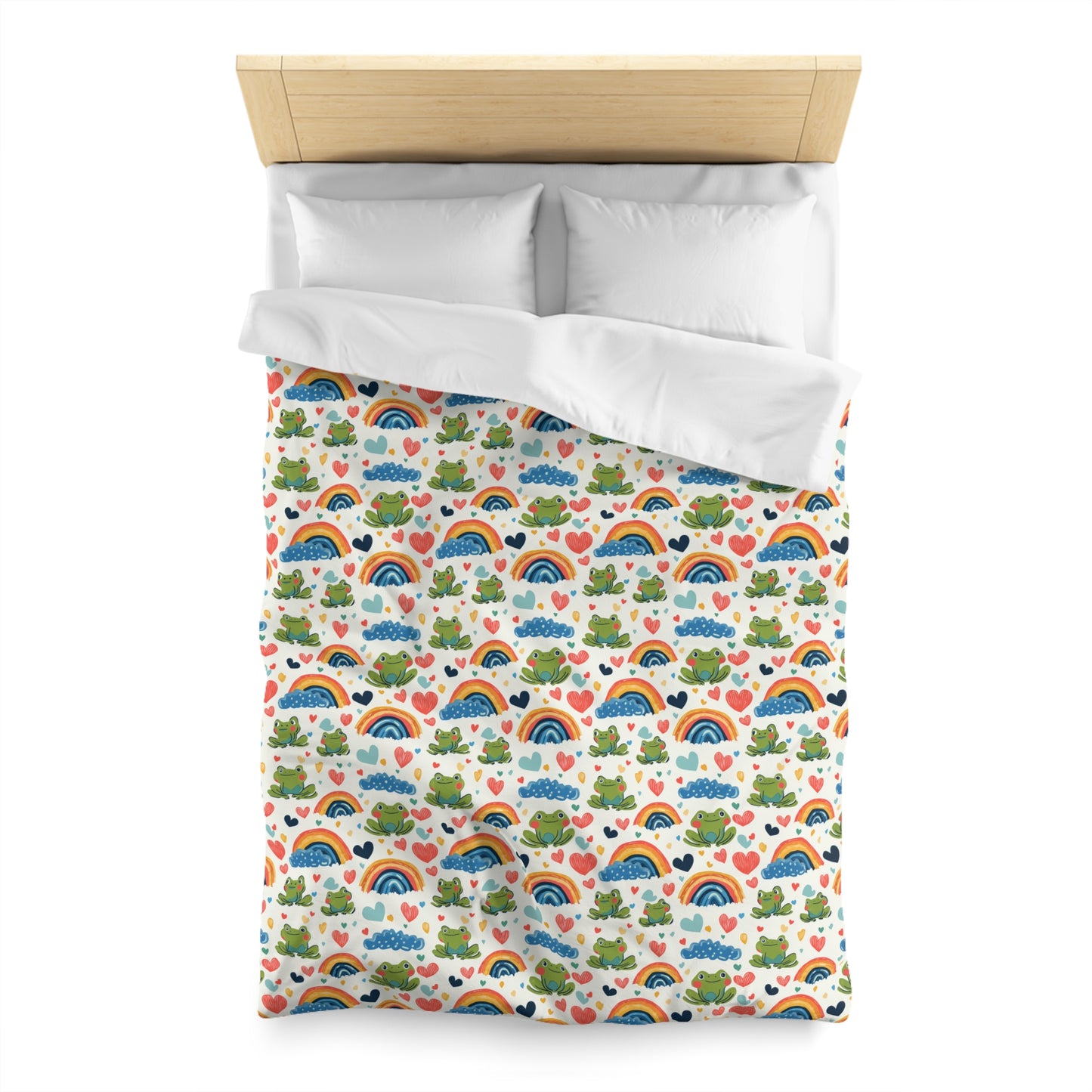 Ribbit Rainbows Microfiber Duvet Cover