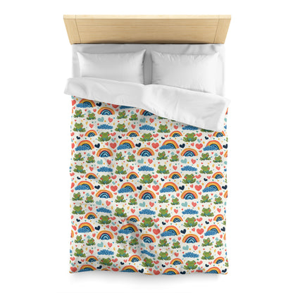 Ribbit Rainbows Microfiber Duvet Cover