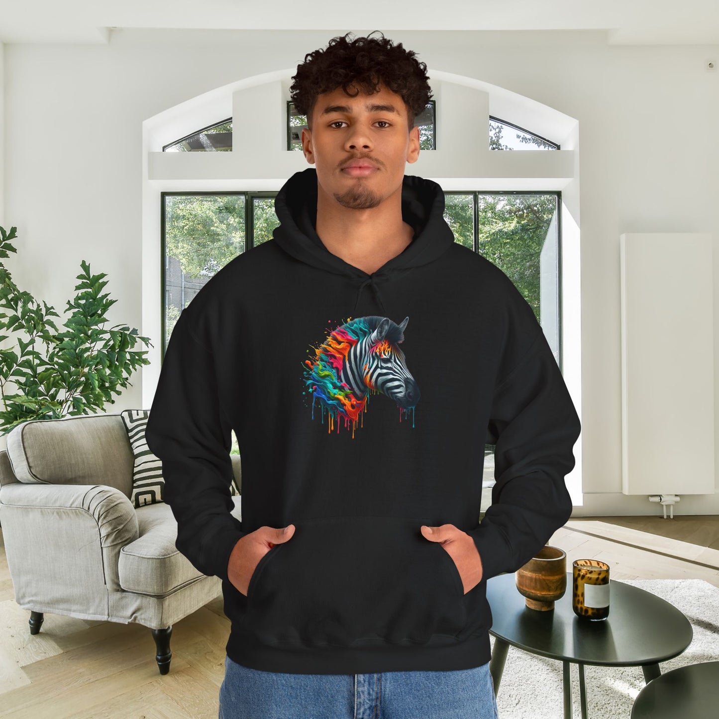 Colorful Zebra Heavy Blend™ Hooded Sweatshirt