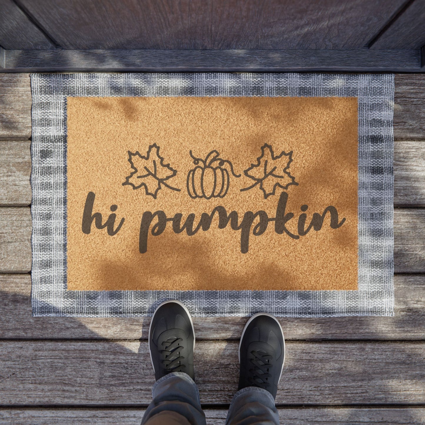 Hi Pumpkin Coconut Fiber Doormat