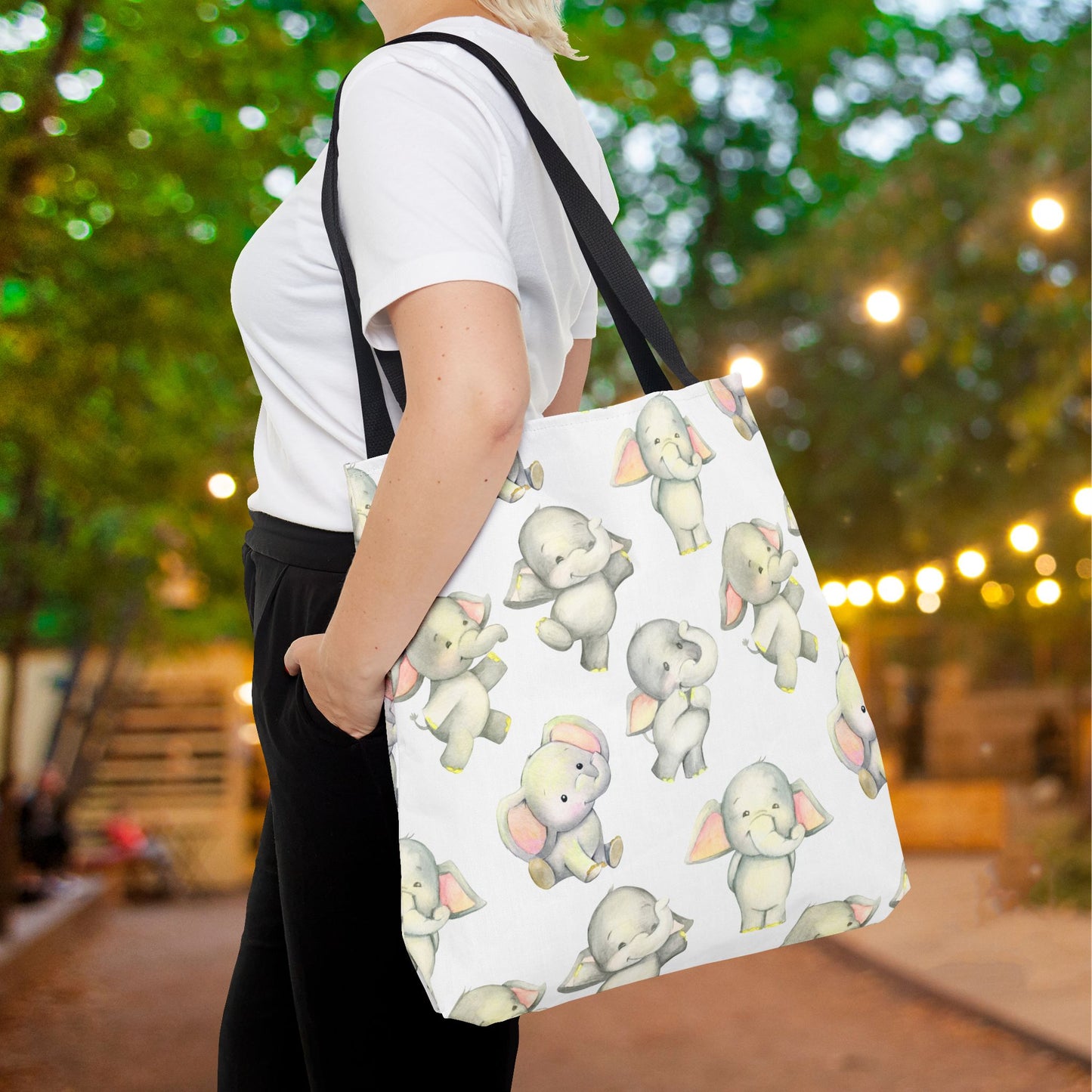 Dancing Elephants Canvas Tote Bag