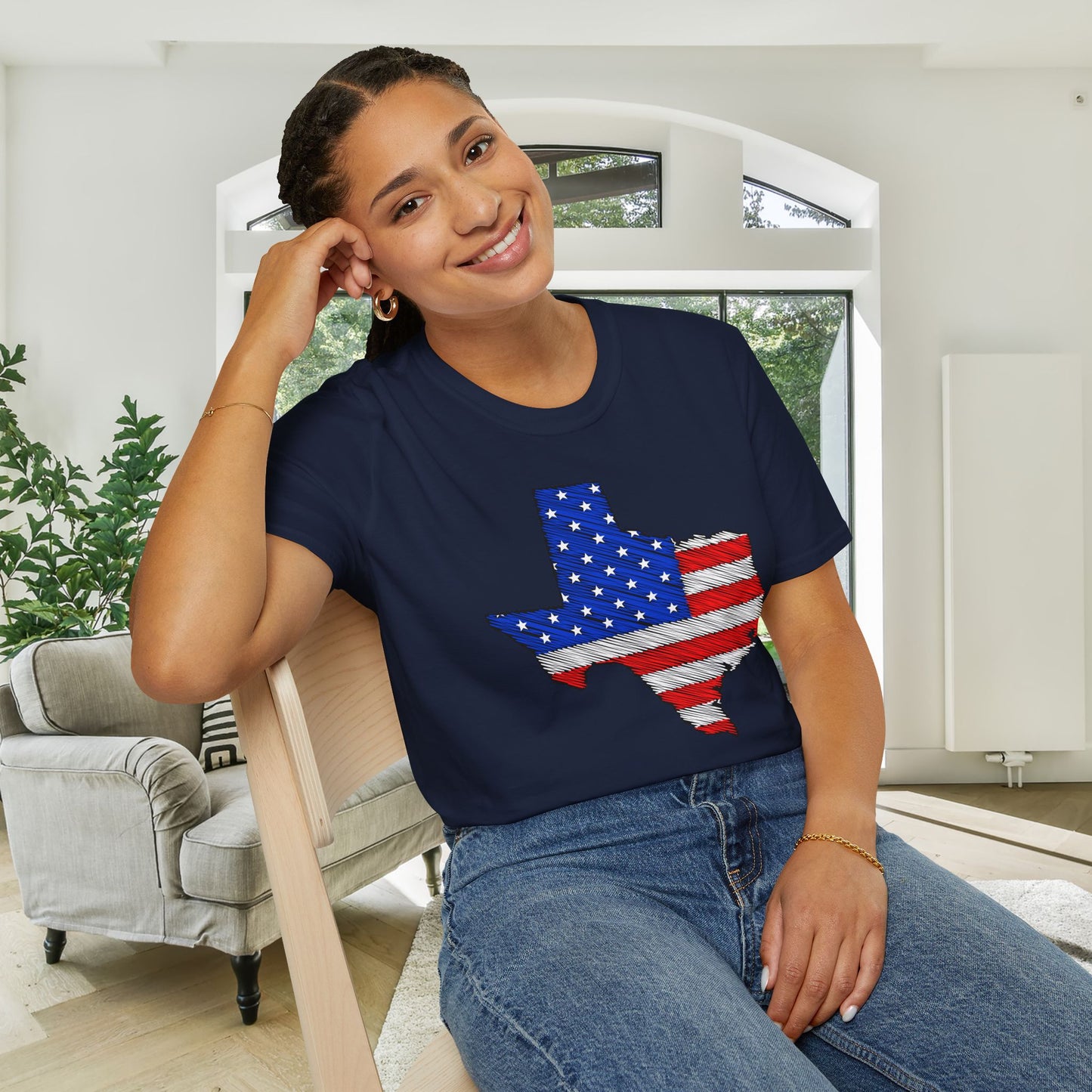 Texas American Flag 2 Adult T-shirt