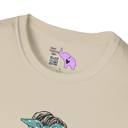 Mom (Teal/Pink Cheetah Print) Adult T-shirt