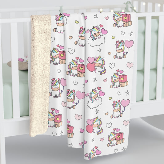 Unicorns of Love Sherpa Fleece Blanket