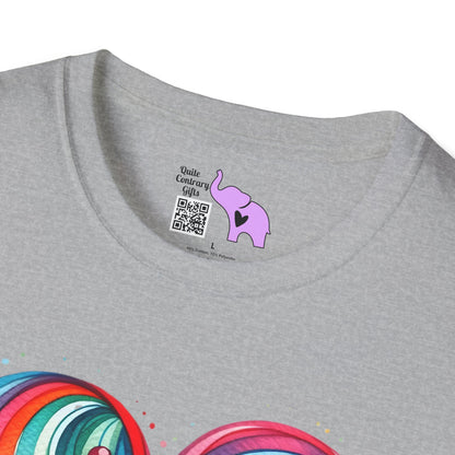 Blushing Rainbow Heart Adult T-shirt